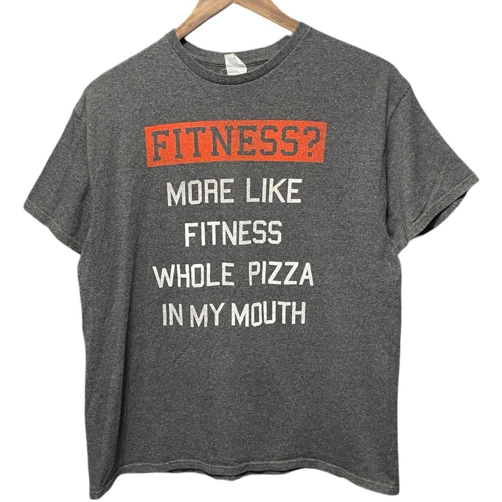 Fitness More Like Fitness whole Pizza In My Mouth funny humor dad joke T-Shirt